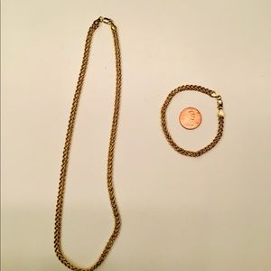 10k gold necklace and bracelet pair